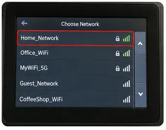 Choose your network's SSID from the scanned list